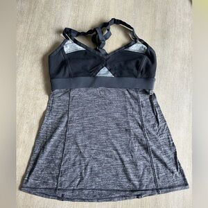 Lululemon size 6 Black and Gray Athletic Tank Top